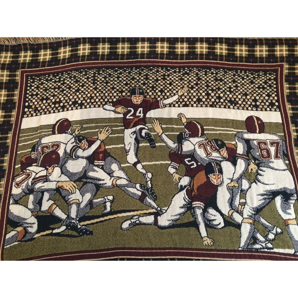 VTG Crown Crafts Wall Hanging Football Game Tapestry 40